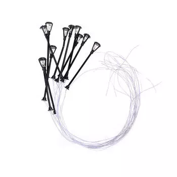 10 шт. Миниатюрные садовые лампы, декоративные, черная модель, макет, одинарные фонарные столбы, ландшафтный светильник, модель, масштаб 1:100