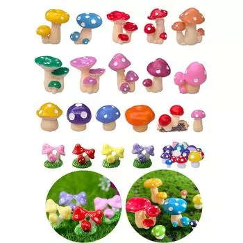 10 шт.-миниатюрные смоляные грибы, милые грибы Сказочный сад, мох, пейзажные украшения, уличный день рождения, домашний офис, сад, па 10pcs