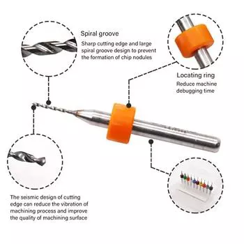 10 шт. миниатюрных сверл, набор инструментов для печатных плат, фрезы для печатных плат, камень, ювелирные изделия, детальный инструмент для гравировки (0,1мм-2мм) A