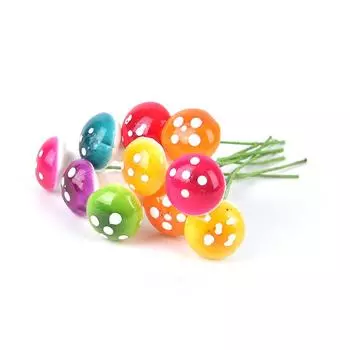 10 шт. миниатюрный декоративный гриб в горшке, садовый орнамент, поделки из смолы, мох