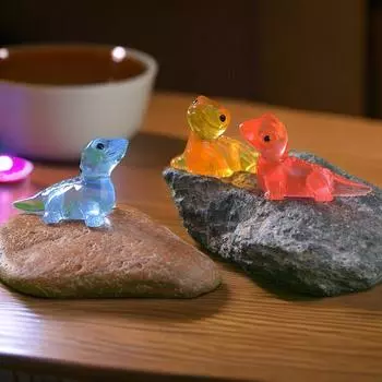 10 шт. Миниатюрный маленький ящер, светящийся орнамент, поделки, миниатюрный крошечный микропейзаж, украшение для дома, аксессуары, подарки фиолетовый