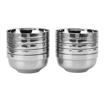 10 шт. миска из нержавеющей стали с двойными стенками универсальная прочная изолированная миска из нержавеющей стали для супа и закусок