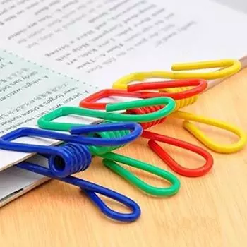 10 шт. Многоцелевые цветные металлические зажимы-держатели, зажим для запечатывания пакетов с едой, с ПВХ-покрытием, зажимы для документов, удобные вешалки для одежды 10Pcs Random Color
