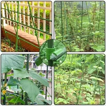 10 шт. многофункциональный вращающийся пластиковый фиксированный зажим крестового типа, соединитель для растений, крепеж для теплиц зелёный