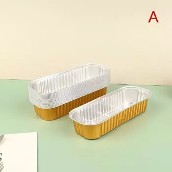 10 шт. многоразовых прямоугольных алюминиевых жестяных стаканчиков с крышками для пудинга