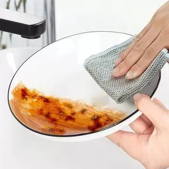 10 шт. многоразовых волшебных чистящих салфеток, утолщенные двухсторонние тряпки из стальной проволоки, кухонные тряпки для мытья посуды, кастрюль, полотенца, чистящие инструменты as the picture