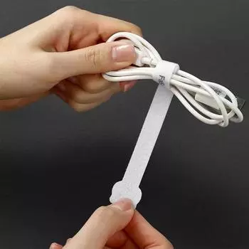 10 шт. многоразовый нейлоновый органайзер для кабелей, крепежная лента, фиксирующая милый мультяшный медведь, дизайн, многоразовый органайзер для кабеля для наушников и передачи данных B белый