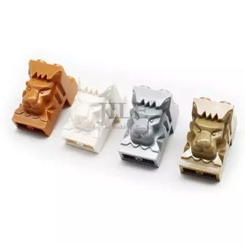 10 шт. MOC 30274 строительные блоки 2x3x3 голова льва город стена улица вид украшения совместимы с детскими брендами игрушки