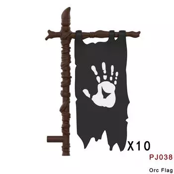 10 ШТ. MOC Средневековые флаги Строительный блок Замок Рыцарь Фигурка Солдата Аксессуары Флаг орка Кирпичики Игрушки Подарки