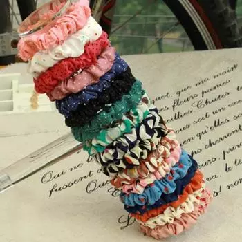 10 шт., модная резинка для волос с резинкой для волос для девочек и женщин, резинка для волос в горошек с принтом, веревка