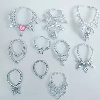 10 шт., модное ожерелье в разных стилях для куклы Барби, декоративная цепочка для 1/6 кукол BJD, аксессуары для детей и малышей, игрушки для кукольного домика «сделай сам» разноцветный