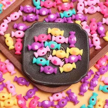 10 шт., модные акриловые бусины-конфеты с вертикальными отверстиями, цветы, сделай сам, ювелирные аксессуары, материалы для изготовления браслета и ожерелья зелёный