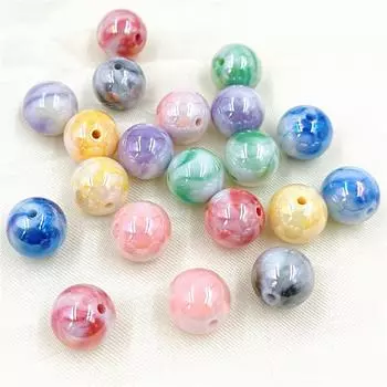 10 шт. модные акриловые молочные конфеты двухцветные УФ-ослепительные круглые бусины DIY браслет ожерелье ювелирные аксессуары креативные материалы из бисера фиолетовый