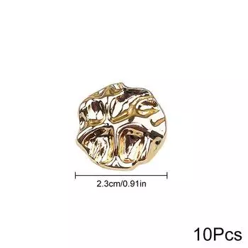 10 шт. Модные кнопки, швейные аксессуары, металлические кнопки, классная нестандартная форма, пряжка из золотого цинкового сплава с волнистой поверхностью 23mm