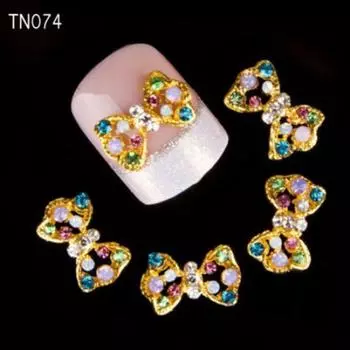 10 шт. модные многоцветные 3D стразы AlloyBowknot DIY наклейки для дизайна ногтей ювелирные изделия разноцветный