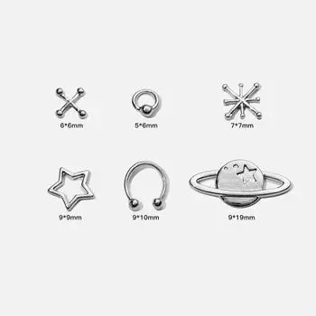 10 шт. модные панк-металлические геометрические украшения для ногтей серебряный цвет сплав маникюрный декор аксессуары для самостоятельного декора ногтей A4