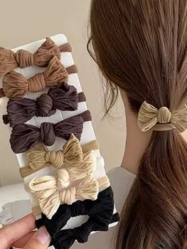 10 шт. Модные простые эластичные резинки для волос с бантом для женщин, девушек, для вечеринок, аксессуары для волос