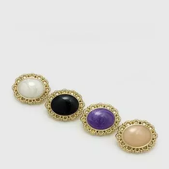 10 шт. модные пуговицы с драгоценными камнями золотого цвета овальные металлические пуговицы на ножке женские аксессуары для одежды 12*8mm