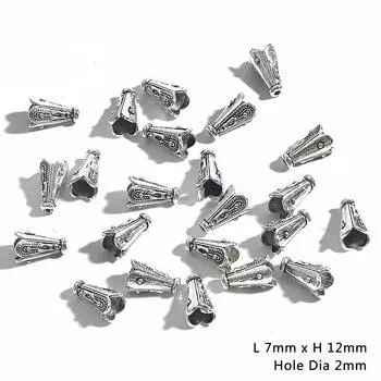 10 шт., модные ювелирные изделия, тибетская кисточка, обжимная крышка, наконечник из сплава, бусины, крышка, металлические аксессуары для ювелирных изделий, фурнитура 05 712mm серебряный
