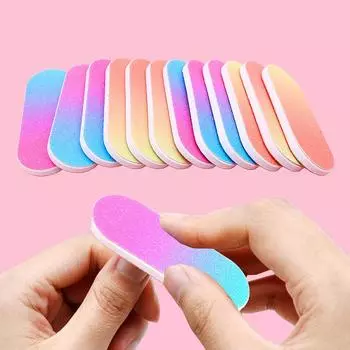 10 шт. моющиеся пилочки для ногтей градиент 5 см цветной песок двухсторонние полировальные инструменты салон красоты для ухода за ногтями