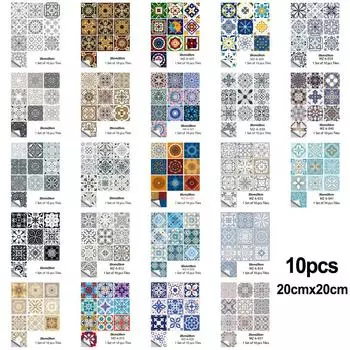 10 шт. мозаичные наклейки для плитки, самоклеящиеся обои для ванной, кухни, дома, стены, пола, водонепроницаемые обои для домашнего декора ванной комнаты