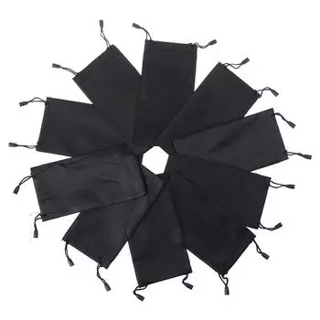 10 шт. Мягкая ткань для солнцезащитных очков, сумка для очков, чехол для чистки очков чёрный