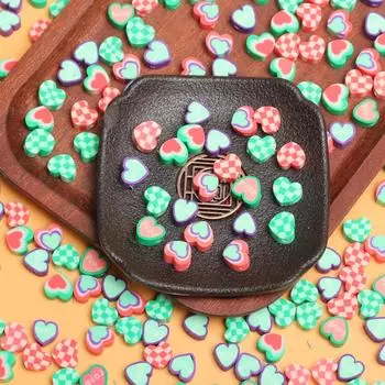 10 шт. мягкие керамические креативные свободные бусины в форме сердца, смешанные бусины «сделай сам», материал для изготовления ювелирных изделий розовый