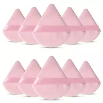 10 шт. мягких пуховок-треугольников, косметических пуховок-треугольников, профессиональных инструментов для макияжа глаз и уголков глаз розовый