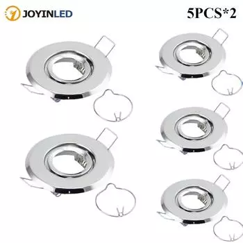 10 шт. MR16 GU10 патрон для лампы утопленный вырез 45 мм светодиодный точечный светильник светодиодные прожекторы рамка регулируемые светодиодные держатели для светильников