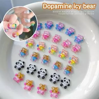 10 шт. мультфильм стереоскопический медведь картина для ногтей украшение из смолы аксессуар для ногтей патчи для ногтей алмаз жёлтый