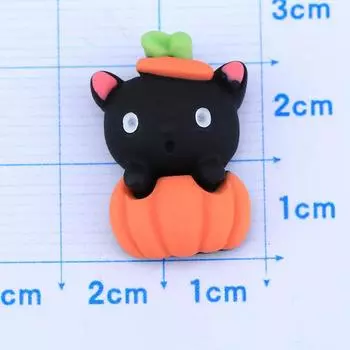 10 шт. мультяшная коллекция тыкв-призраков с плоской задней частью из смолы для вечеринки на Хэллоуин, украшения для скрапбукинга, аксессуары для украшения