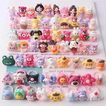 10 шт. мультяшное детское кольцо из смолы, милое цветочное кольцо, матовое кольцо, подарок