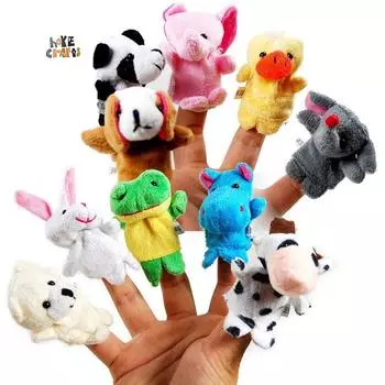 10 шт. мультяшные биологические животные пальчиковые куклы-марионетки для повествования ручные куклы плюшевые игрушки детские куклы забавные детские рождественские подарки One Size
