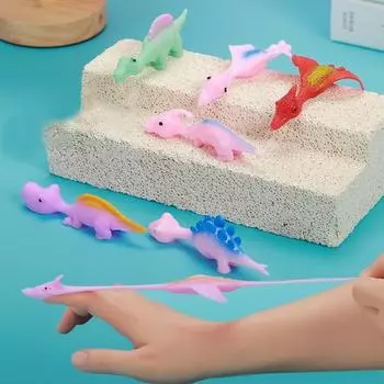 10 шт., мультяшные игрушки-катапульты динозавров, мягкие TPR, мини-модель динозавра, игрушка для снятия стресса и скуки, игрушка-катапульта для пальцев, игрушка в виде животных для мальчиков