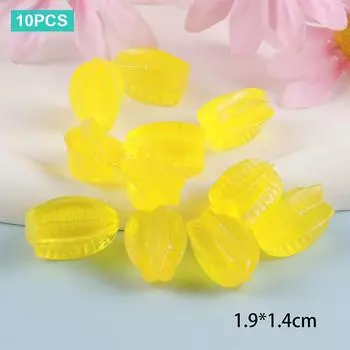 10 шт. мультяшные кавайные светящиеся мини-фигурки с имитацией фруктов настольные маленькие украшения креативные украшения своими руками аксессуары подарки as the picture