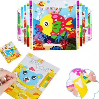 10 шт., мультяшные красочные 3D наклейки из пенопласта, головоломки, игры «сделай сам», детский подарок на день рождения, разные узоры, развивающие игрушки для раннего обучения