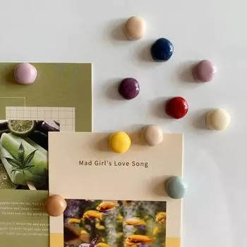 10 шт. мультяшные магниты на холодильник, матовые круглые магниты, скандинавский персонализированный домашний декор, белая доска, доска объявлений, домашний декор