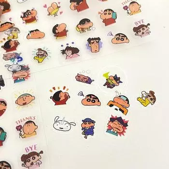 10 шт. мультяшные мелки Shin-Chan наклейки для телефона Diy наклейки универсальный телефон ноутбук багаж стакан воды водонепроницаемый стикер украшение