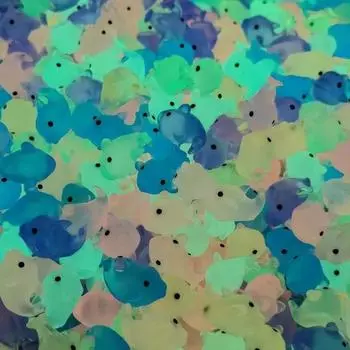 10 шт., мультяшные мини-светящиеся миниатюры дельфина, орнамент животного, мини-фигурка, сказочное украшение для сада, мох, террариум, микропейзаж 2.4x1.4cm разноцветный