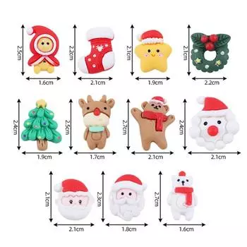 10 шт. мультяшные рождественские снеговики, олени, смоляные аксессуары, украшения ручной работы, украшения из кремового геля, подарки