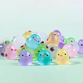 10 шт. мультяшные светящиеся цыплята миниатюрные фигурки из смолы мини-декорации для ландшафта своими руками креативные украшения для дома аксессуары подарки