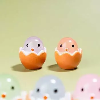 10 шт. мультяшные светящиеся фигурки курицы в сломанной скорлупе, украшения для сада, мини-микро-ландшафтные аксессуары для самостоятельного изготовления 7