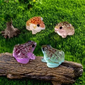 10 шт. мультяшные светящиеся фигурки лягушек миниатюры светятся в темноте смоляные поделки мини-лягушки орнамент DIY декор милый синий