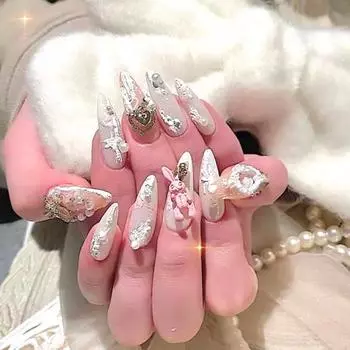 10 шт. мультяшные украшения для маникюра креативная форма прочные красочные Хэллоуин 3D череп кролик красный