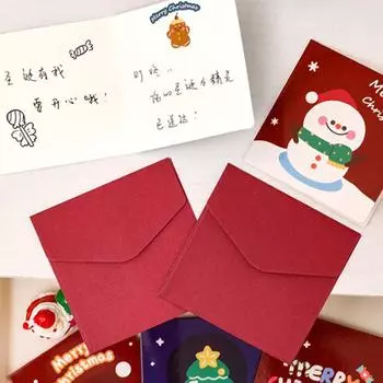 10 шт. мультяшных рождественских поздравительных открыток, детские мини-поздравительные рождественские открытки, универсальные поздравительные открытки, праздничные открытки с посланием