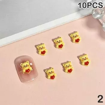 10 шт. мультяшный медведь-масло для ногтей, украшение, стереоскопический аксессуар, нейл-арт, любители нейл-арта своими руками