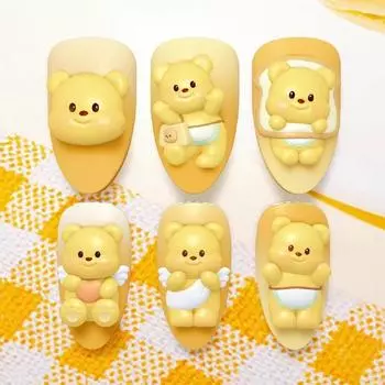 10 шт. мультяшный медведь-масло для ногтей, украшение, стереоскопический аксессуар, нейл-арт, любители нейл-арта своими руками