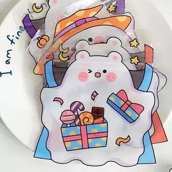 10 шт., мультяшный пакет для упаковки конфет на Хэллоуин, подарок на вечеринку с привидениями, самозапечатывающийся пакет, сумка для закусок и сладостей