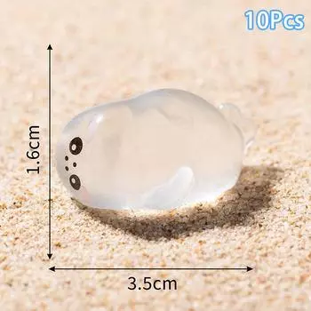10 шт. мультяшный светящийся маленький тюлень орнамент пейзаж смола домашний настольный украшения аквариум украшения аксессуары