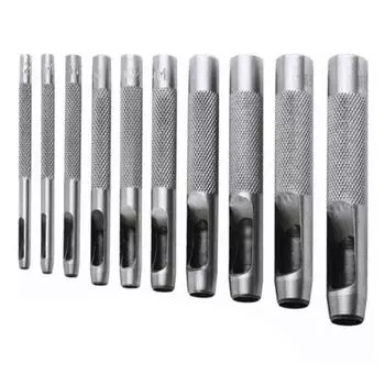 10 шт. набор дыроколов для ремня из углеродистой стали высокой твердости круглый полый кожаный дырокол для пластиковой резины